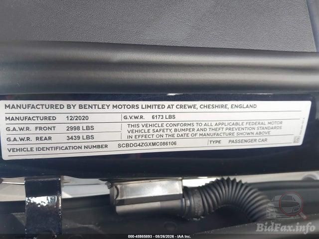 2021 Bentley Continentall — VIN SCBDG4ZGXMC086106